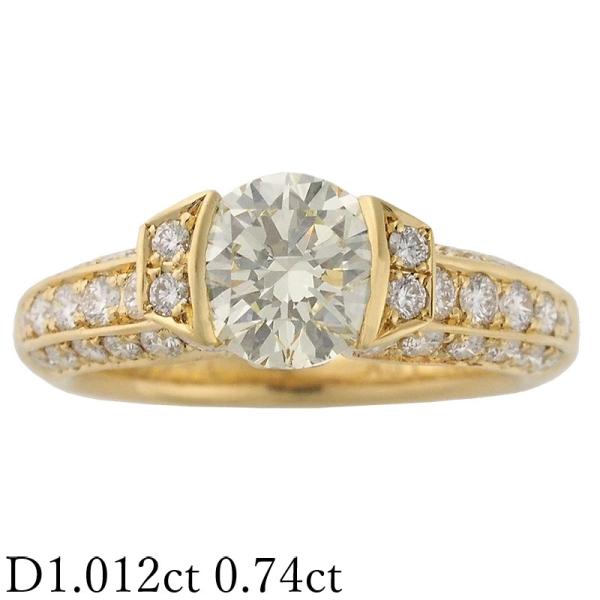 ダイヤモンド/1.012ct 0.74ct リング K18YG 9.5号 : インペリアル