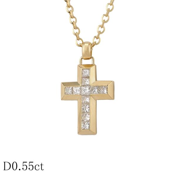 ヴァンドーム青山 ダイヤモンド/0.55ct クロス デザイン ネックレス