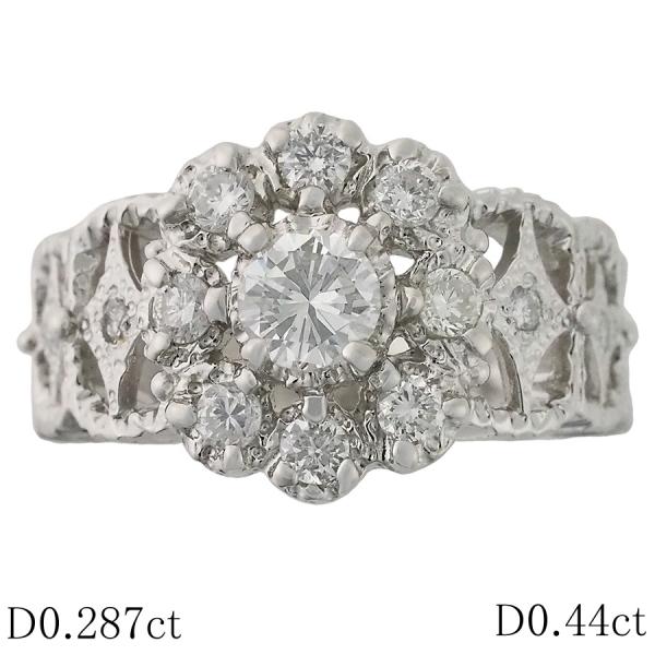 F-VVS2-G ダイヤモンド/0.287ct ダイヤ/0.44ct デザイン リング Pt900
