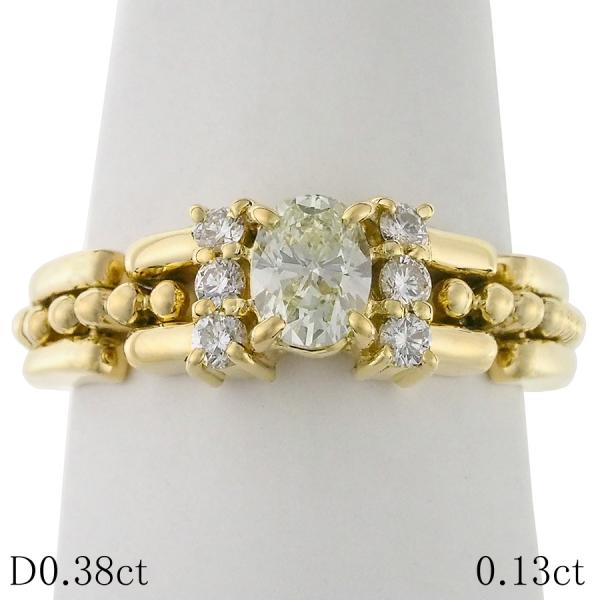 k18 ダイヤモンドリング　12号 ダイヤモンド/0.38ct ダイヤ/0.13ct デザイン リング K18YG 12号