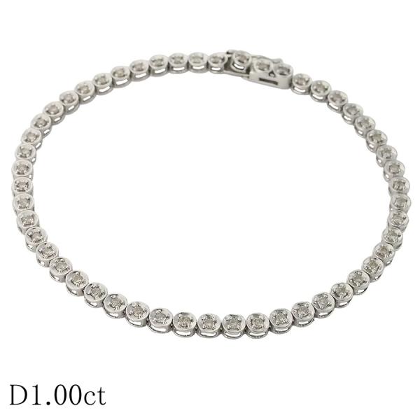 K18WG D1.00ct ダイヤモンド テニスブレスレット ダイヤモンド1.00ct テニス ブレスレット K18WG : インペリアル - 通販