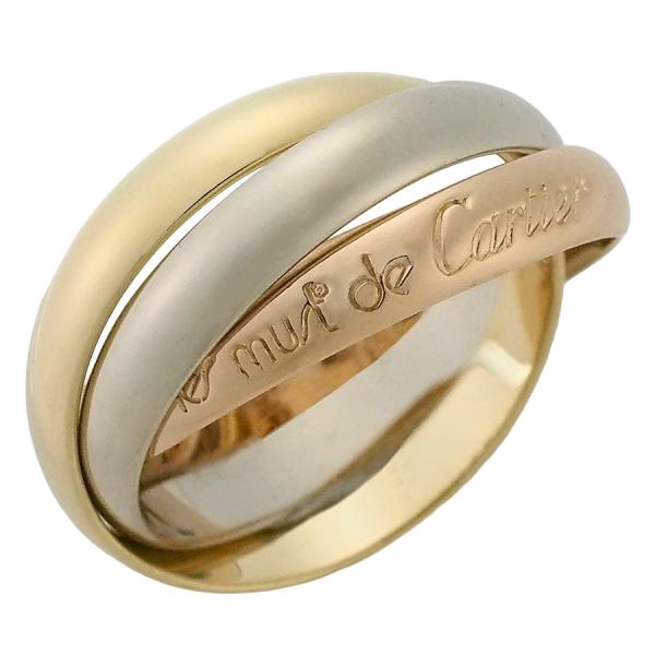 美品✨カルティエ トリニティリング 750 指輪 k18 #51 TRINITY（Cartier） カルティエ 指輪 レディース トリニティ リング 3