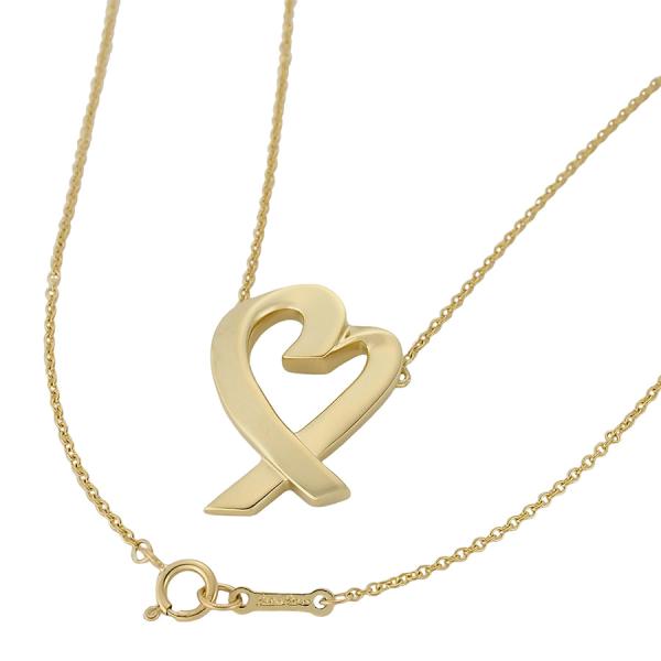 Tiffany&Co. ラビングハートペンダントK18(AU750) 美品 ティファニー ラビングハート ハートモチーフ ネックレス K18YG