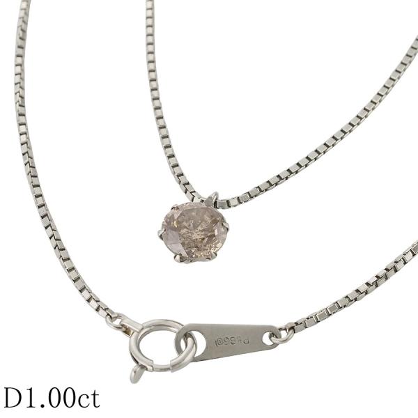 お安く出品！PT900/PT850ダイヤ1.00大粒ネックレス ダイヤモンド/1.00ct 1P ネックレス Pt900 Pt850 : インペリアル