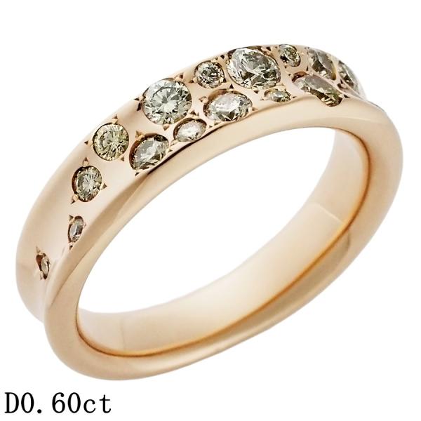 カシケイ ブラウンダイヤモンド /0.60ct メランジェ リング K18PG 14号