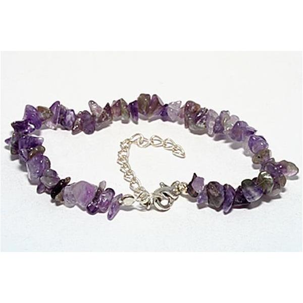 さざれブレスレット 誕生石 2月 アメジスト 紫水晶 Amethyst