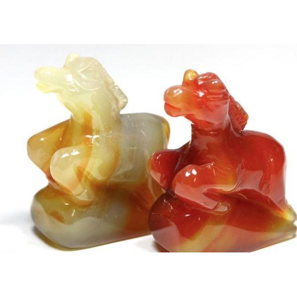 彫刻置物 馬 約50mm カーネリアン 1個売り 天然石 パワーストーン プチ