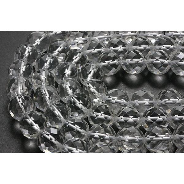 水晶 64面カット 12mm 一連 天然石 パワーストーン