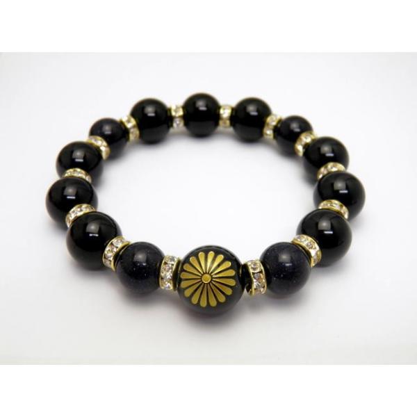 オニキス菊紋章・テラヘルツブレスレット imperialaura_lag-ox-kiku-brc-bgs