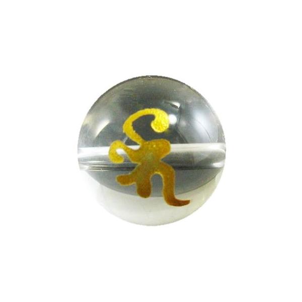 バイ 薬師如来 水晶 金色入り 梵字玉 12mm 手作りにオススメ 天然石