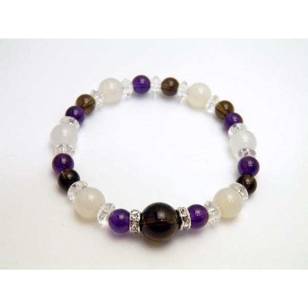 ホワイトオニキス＆アメジスト＆スモーキークォーツ パワーストーン