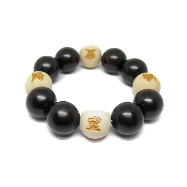 そしじ ソシジ 漢字 栂 20mm 黒檀 ブレスレット / 天然石