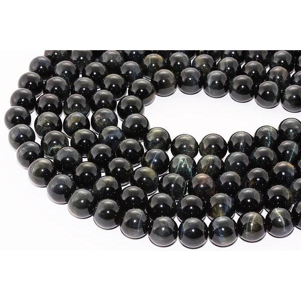 ブルータイガーアイ AA 10mm 穴あり一粒売りビーズ 天然石 