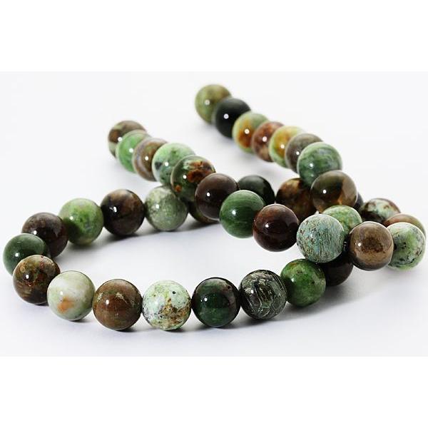 丸ビーズ ドラゴンアイ グリーンオパール 12mm 一連 天然石