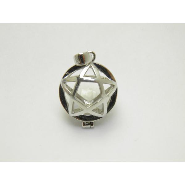 かごペンダントトップ sv925 五芒星のボールインペンダントトップ 12mm