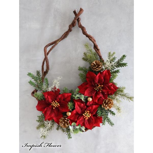 クリスマスリース 豪華 造花 おしゃれ 高級 壁掛け クリスマス リース スワッグ  玄関 W-1010