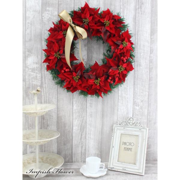 クリスマスリース 玄関 おしゃれ 造花 40cm W169 W169IMPISH from NaoColour 通販