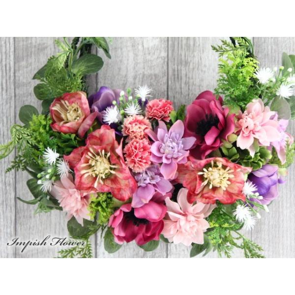 リース 花 玄関 インテリア お見舞い 壁掛け 造花 W 585 かわいい