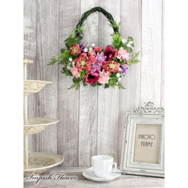 リース 花 玄関 インテリア お見舞い 壁掛け 造花 W 585 かわいい