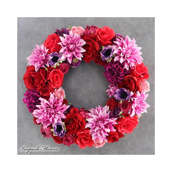 造花 リース 豪華 特大 アートフラワー 壁掛け アレンジ W-682