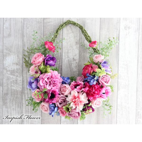 リース 造花 壁掛け 玄関 インテリア 高級造花 豪華 おしゃれ W-978