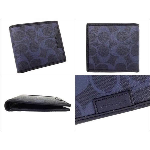 22人気新作 Coach 二つ折り財布 ネイビー 折り財布