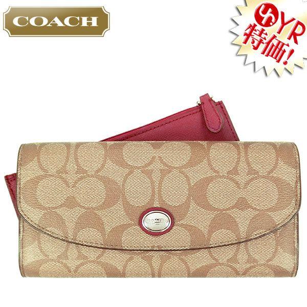 直販卸し売り COACH 長財布 ポップ エンベロープ with シグネチャー