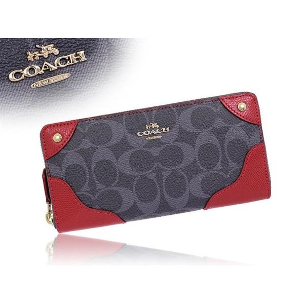 激安通販新作 coach デニム アコーディオン シグニチャー - 長財布