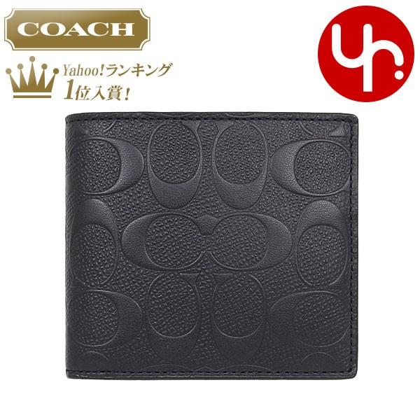 コーチ COACH 財布 二つ折り財布 F75363 デボスド シグネチャー クロスグレーン レザー...