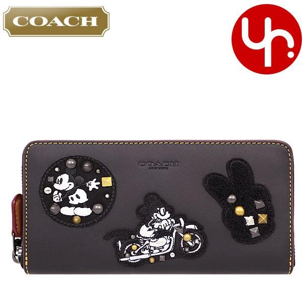 コーチ COACH 財布 長財布 F59340 ブラックマルチ コーチ×ディズニー コラボ パッチワーク アコーディオン ジップ アラウンド