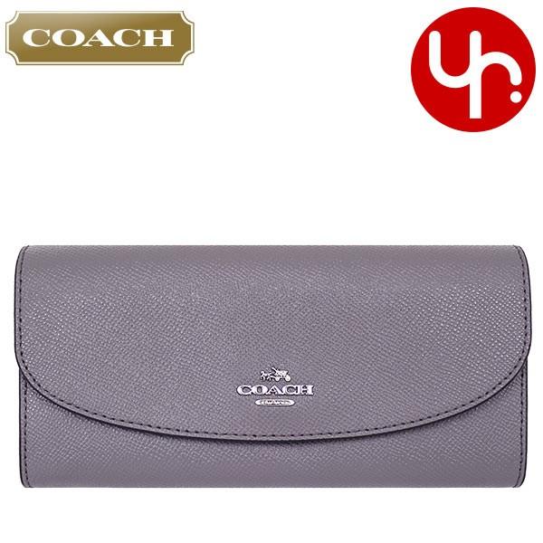 コーチ COACH 財布 長財布 F54009 ヘザーグレー ラグジュアリー クロスグレーン レザー スリム エンベロープ アウトレット レディース