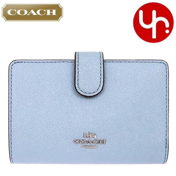 ◇セール特価品◇ COACH コーチ 折り財布 二つ折り財布 レザー ブルー