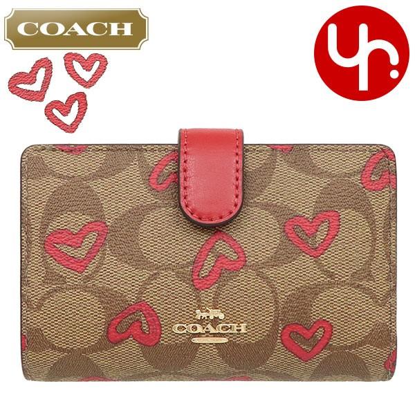 コーチ Coach 財布 二つ折り財布 F カーキ レッドマルチ シグネチャー クレヨン ハート ミディアム コーナー ウォレット アウトレット レディース Co Ko0210 5 インポートコレクションyr 通販 Yahoo ショッピング