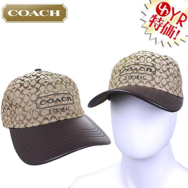 新品 コーチ COACH シグネチャー ジャカード キャップ カーキユニセックス-