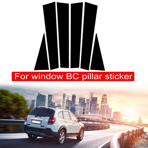6個セット 研磨ピラーポスト  Chevrolet Captiva 2009-2018 用 ウィンドウトリムカバー BCピラー アクセサリー  輸入品