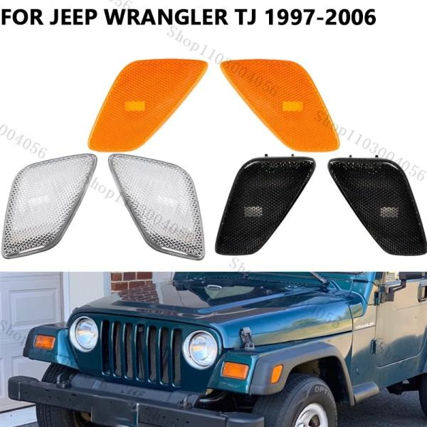 2個セット フロントバンパー サイドマーカー ターンシグナルカバー バルブなし ジープ ラングラー TJ 1997-2006 55155628 輸入品