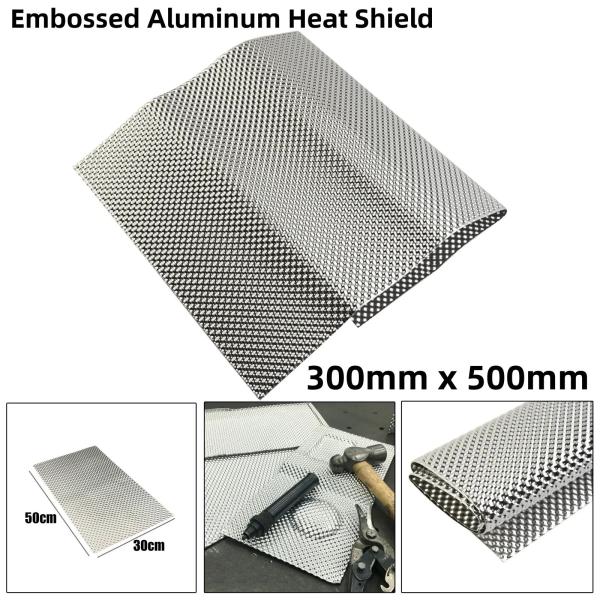 300mmx500mm エンボス加工アルミヒートシールド ターボマニホールドエキゾースト エンジン断熱プレート 輸入品