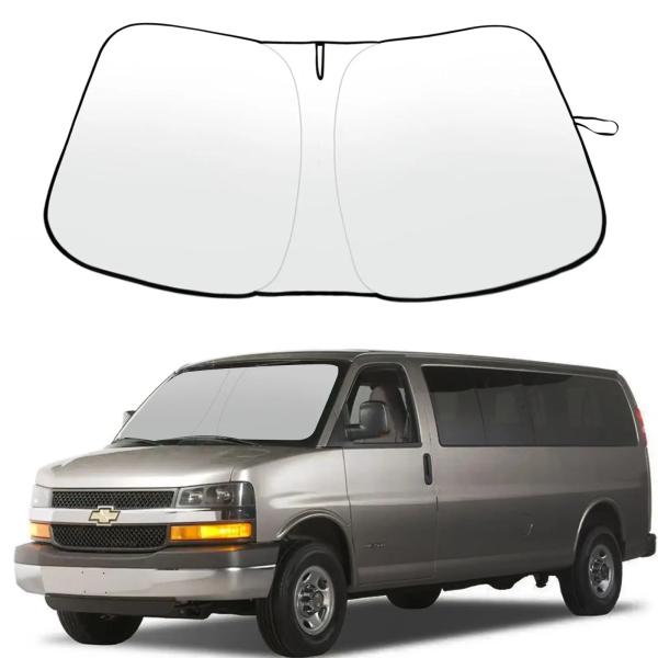 1996-式 シボレー・エクスプレス カーゴバン 専用設計 フロントガラス用サンシェード サンバイザー プロテクター 輸入品