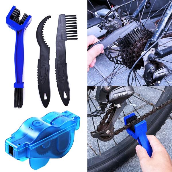 自転車チェーンクリーナーキット - ロードバイク・マウンテンバイク用 簡単手早く洗える チェーンスクラバー ギアブラシ メンテナンス工具セット 輸入品