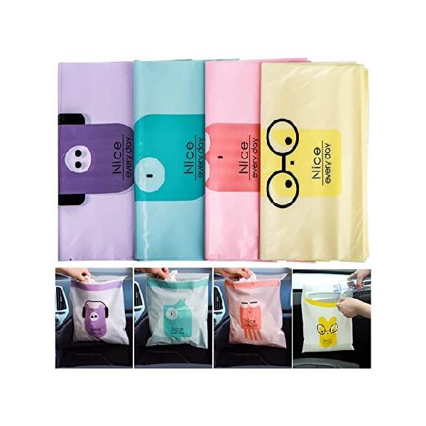Hiceeden 120pcs Car Trash Bag, Stick-on Disposable Trash Bag, Leakproof Vomit Bags for Car, Kitchen, Travel, Camping, Bedroom, Study Room, 輸入品