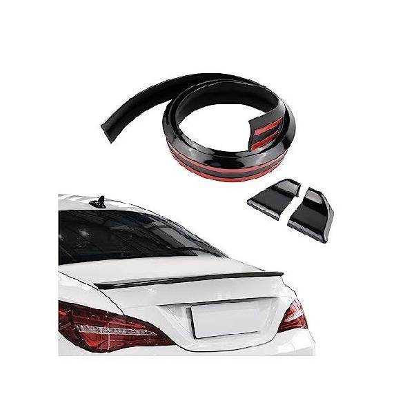 4.9Ft Car Rear Spoiler - 3D Glossy Roof Spoiler Trunk Spoiler Lip Car Exterior Accessories - Punch-Free Installation - Universal Side Skirt 輸入品