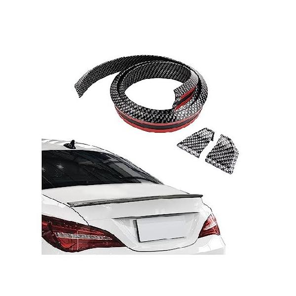 4.9Ft Car Rear Spoiler - 3D Glossy Roof Spoiler Trunk Spoiler Lip Car Exterior Accessories - Punch-Free Installation - Universal Side Skirt 輸入品