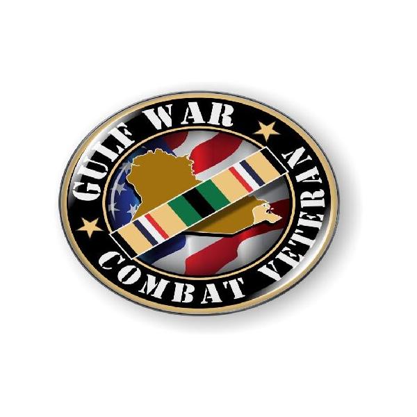 Gulf War Combat Veteran 3D Domed CAR Emblem Badge Sticker Round Flexible Round 輸入品