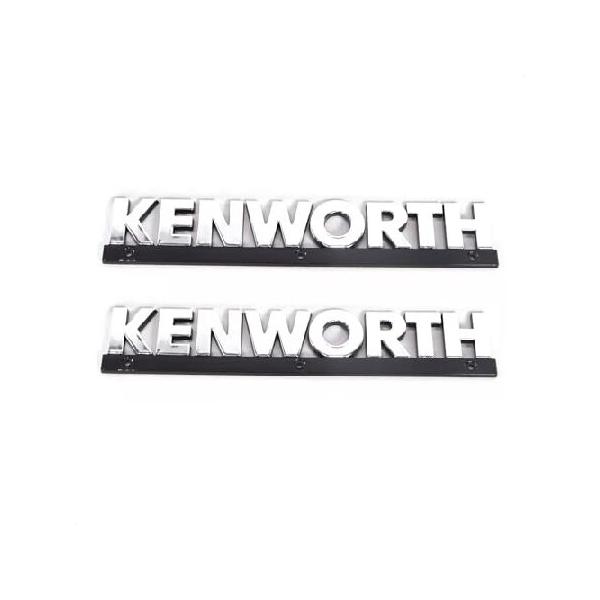 2 Pieces Chrome Ken-Worth Truck 14" Wordmark Emblem Name Plate Metal Logo Hood Side Emblems 輸入品