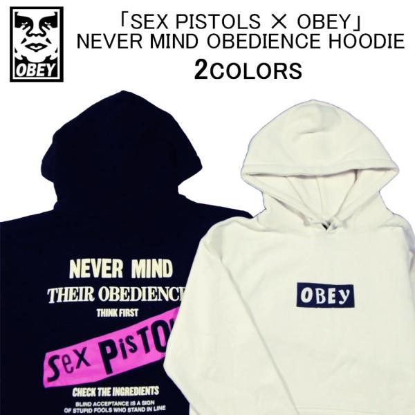 超限定！オベイ コラボ パーカー OBEY NEVER MIND OBEDIENCE HOODIE スウェット・フリース・プルオーバー・フーディー・トップス・メンズ(男性用)
