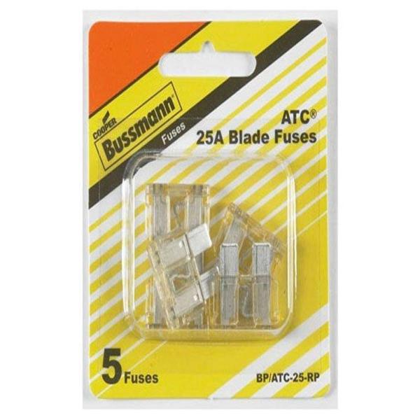 【並行輸入品】Bussmann BP/ATC 25 RP ATC 自動車用ブレードヒューズ (25アンペア (カード) 5個パック Bussma