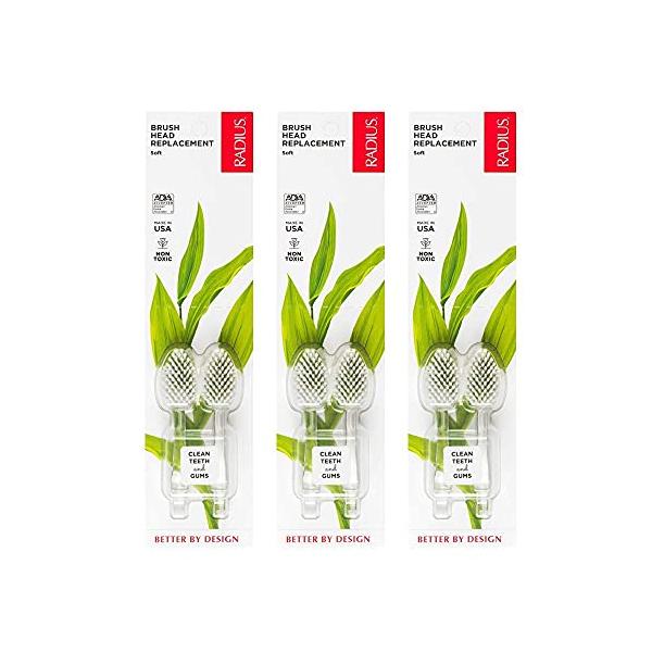 海外直送品Radius Toothbrushes Soft Toothbrush Replacement Heads 2 Pack 並行輸入品