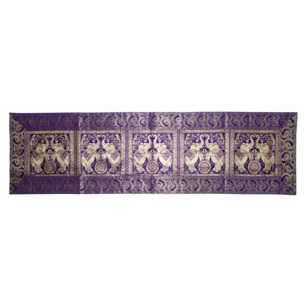 商品名: Lalhaveli Handcrafted Elephant Design Silk Purple Table Runner 152 x 41 Cm Lalhaveli Handcrafted Elephant Work Desi...