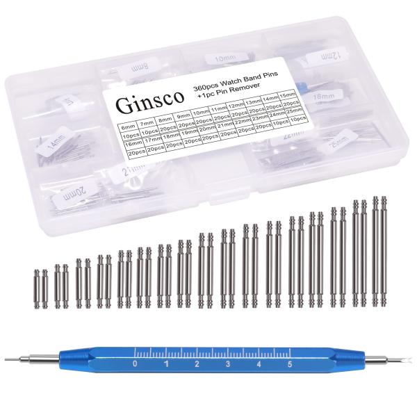 【並行輸入品】Ginsco 360 Pcs 6 25mm Diameter 1.5mm Stainless Steel Watch Band