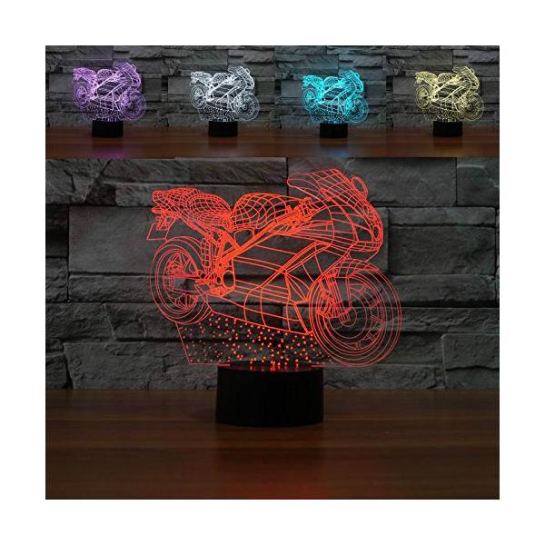 【並行輸入品】FXUSLGT 3D Cool Motorcycle Night Light 16 Color Change LED Remot